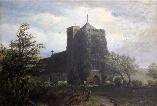 Richard Henry Nibbs (1816-1893) Hamsey Church 10.75 x 15in.